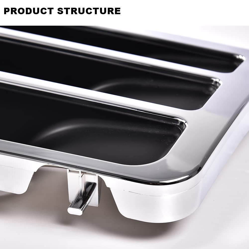 G-PLUS Front Grille Compatible with 1992-1997 Ford F250 F350 Platinum Chrome w/Emblem Truck Replacement