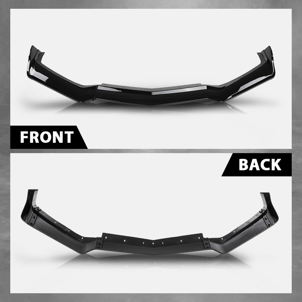 G-PLUS Front Bumper Lip Splitter Compatible with Chevy Corvette C8 All Model 2020-2024 Black