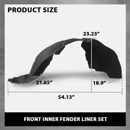 G-PLUS Fender Liner Inner Set Front Compatible with Cadillac XT5 2017-2023 GM1248276, GM1249276, 23395492, 23395493, 84088100, 84182806, 84182807 Black