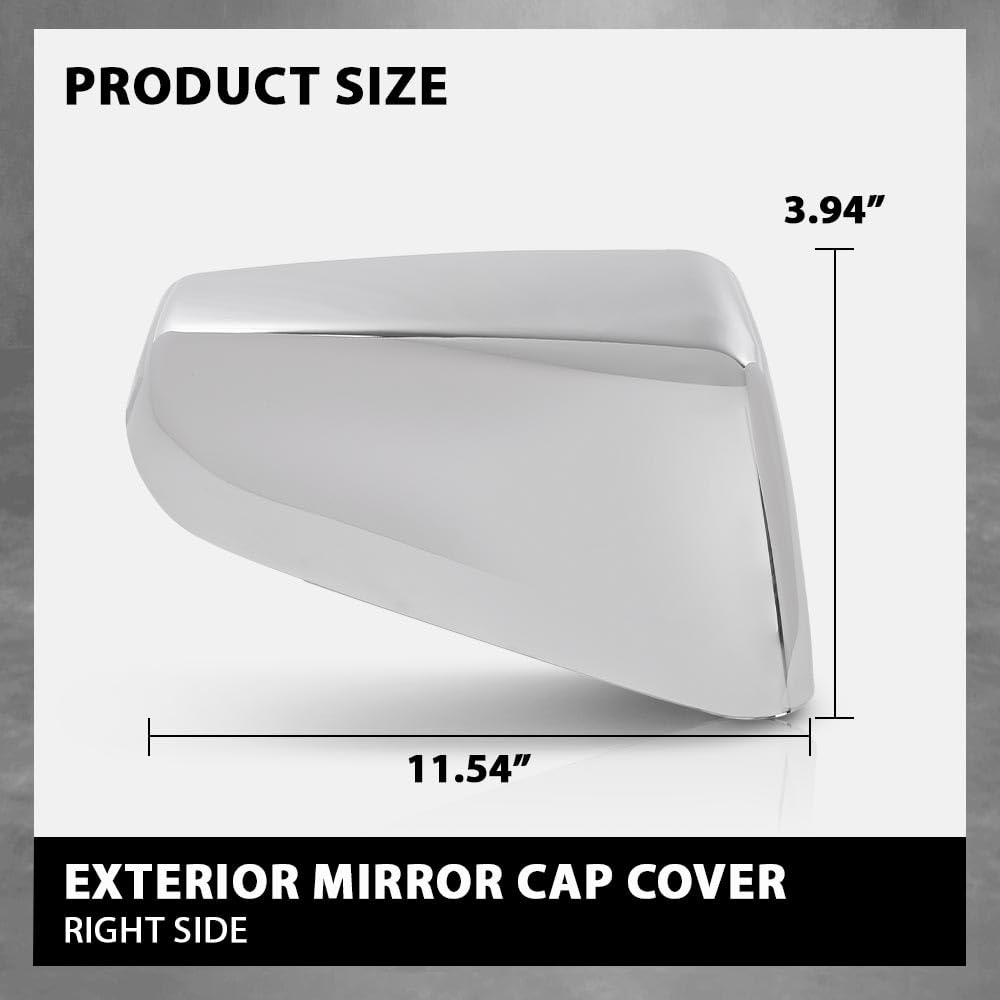 G-PLUS Exterior Mirror Cover Cap Right Passenger Side Compatible with Chevy Equinox GMC Terrain 2018-2021 Chrome