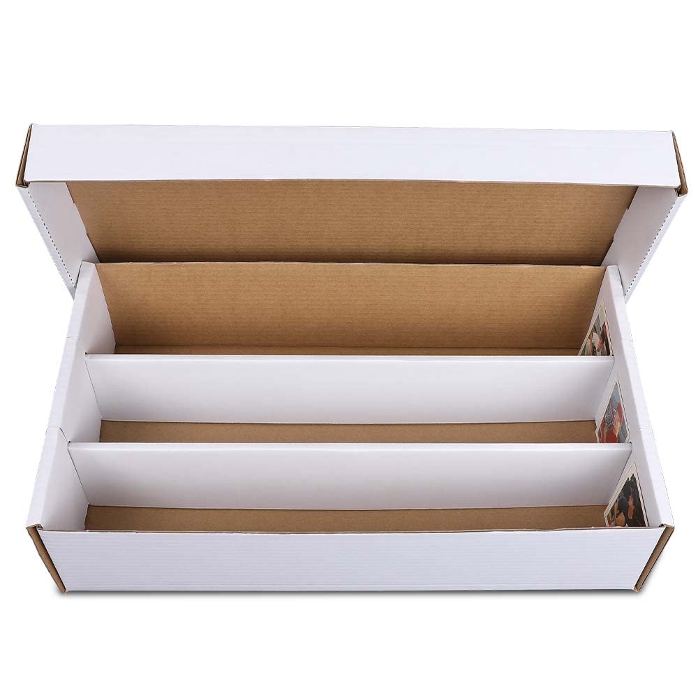 G-PLUS Card Storage Box Cardboard Baseball Monster Trading Card 3000 Count Versatile Corrugated Cardboard Box 2 Pack