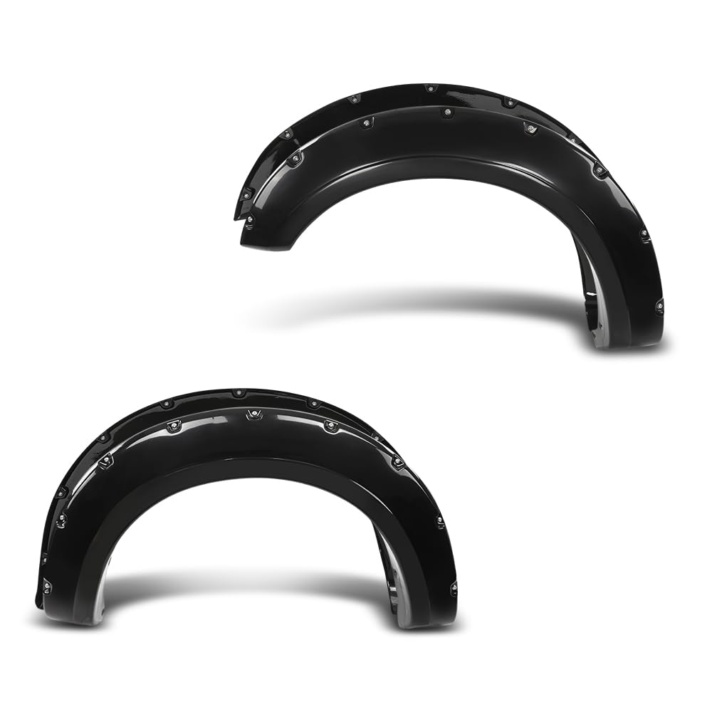 G-PLUS Fender Flares Front and Rear Side Compatible with Ford F250 F350 Super Duty 2017 2018 2019 2020, Not Fit Dually Models Pocket Rivet Smooth Black