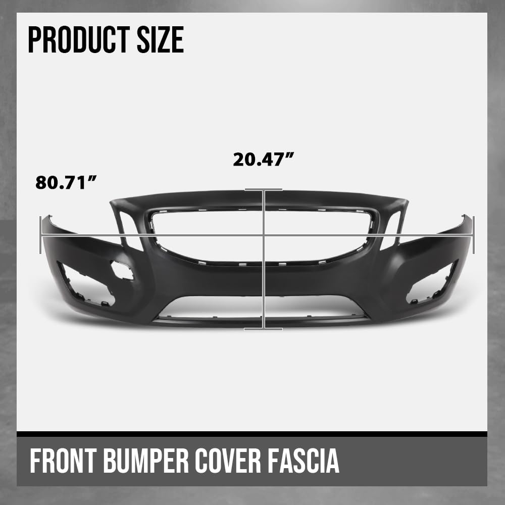 G-PLUS Front Bumper Cover Fascia Compatible with Volvo S60 T5 2012-2013 / T6 2011-2013 398025015, VO1000200 Black