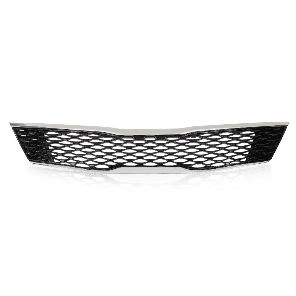 G-PLUS Front Upper Bumper Grille Assembly Compatible with Kia Optima LX EX 2016 2017 2018 Chrome ABS Grill 86350-D5020,KI1200189