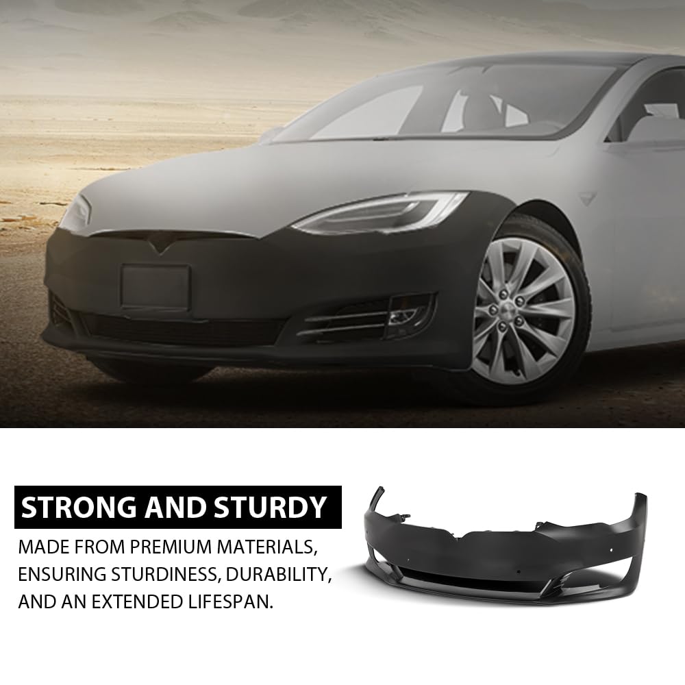 G-PLUS Front Bumper Cover Compatible with Tesla Model S 2016-2020 Black