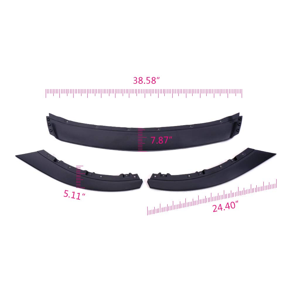 G-PLUS Front Lip Splitter Kit Compatible with 2013-14 Ford Mustang(Not Fit GT500 & Shelby), Car Carbon Lip Splitter Chin Spoiler Body Kit,Black