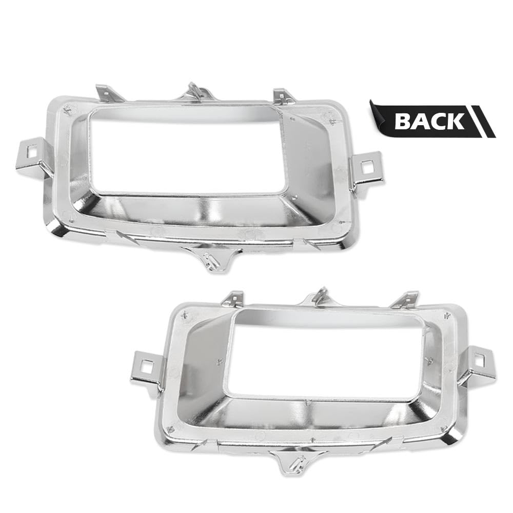 G-PLUS Fog Light Trim Set Compatible with Chevy Silverado 1500 High Country, LT, LTZ, WT 2014-2015/ Silverado 1500 LS, SSV 2015 Left&Right Chrome Silver 22944879, 22944880