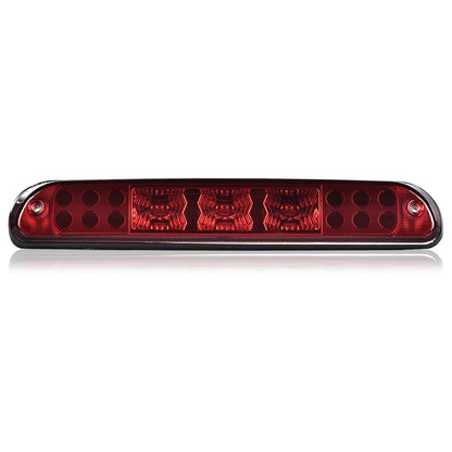 G-PLUS Rear LED Third Brake Light Compatible With Ford F250 F350 F450 F550 Super Duty 1999-2015,(NOT FOR Harley-Davidson Edition), 3rd Stop Lamps,Red Lens Chrome Housing