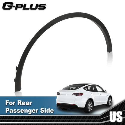 G-PLUS Rear Right Passenger Side Fender Flares Compatible with Tesla Model Y MY 2020 2021 2022 2023 2024 149416400B, 149418800B Wheel Opening Molding Arch Trim Black