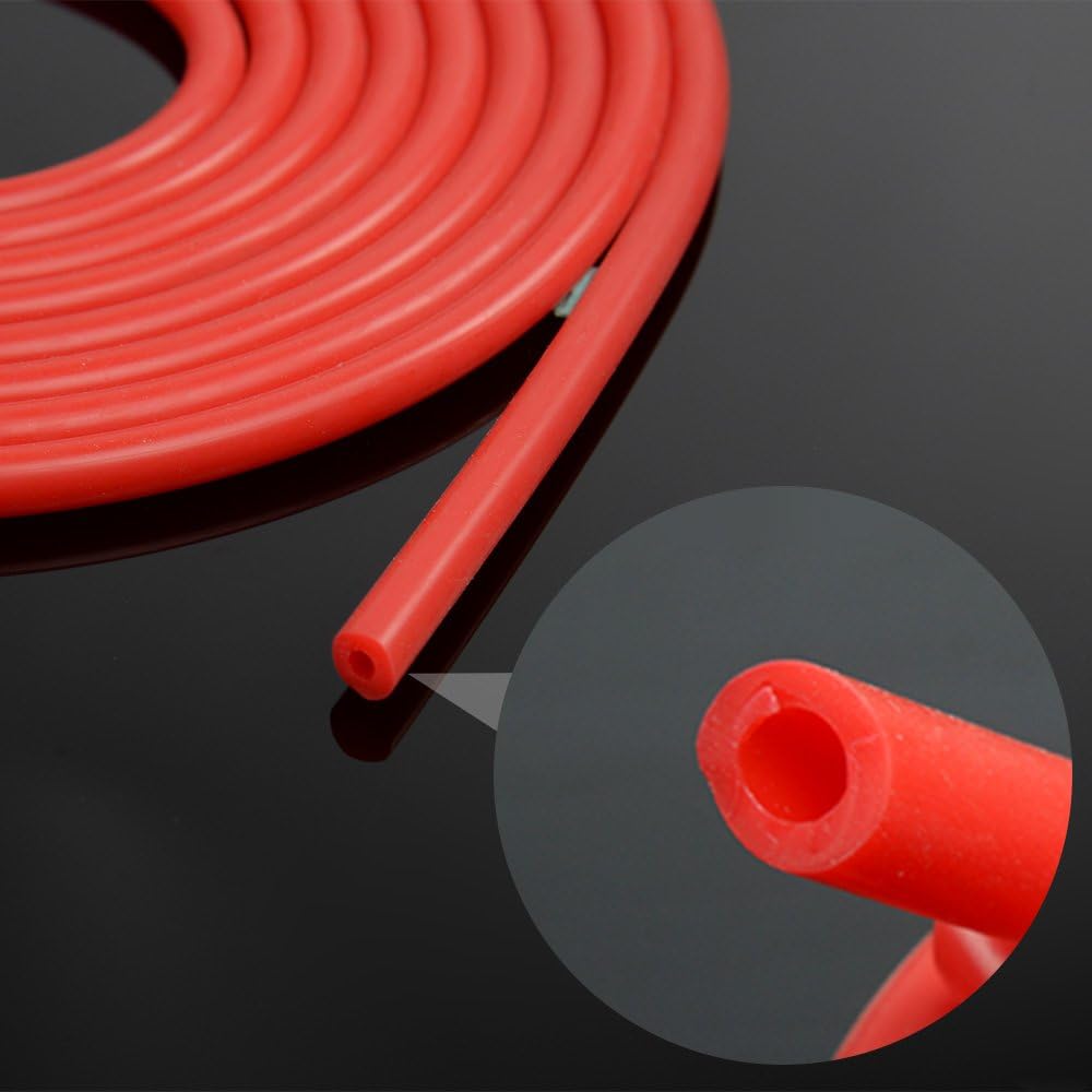 G-PLUS 3-Ply Nylon Silicone Radiator Coolant Hose Kit Clamps W/Vacuum Pipe Kit, Compatible with BMW E30 M20 325 325i 6cy non-A/C 1988 1989 1990 1991 1992 1993 Red
