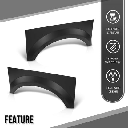 G-PLUS Rear Wheel Arch Repair Patch Panels Fit Ford F250 Super Duty Truck 1999-2010, Fit Ford F350 Super Duty / F450 / F550 1999-2010 Truck w/o Dual Rear Wheel Flare Mounting Holes, Black