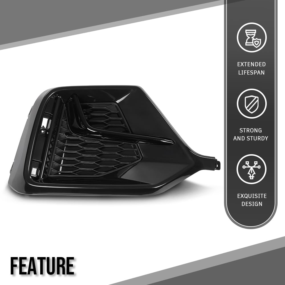 G-PLUS Bumper Trim Rear Left Side Compatible with Honda Civic 2020 2021 HO1138106, HO1138106C Glossy Black