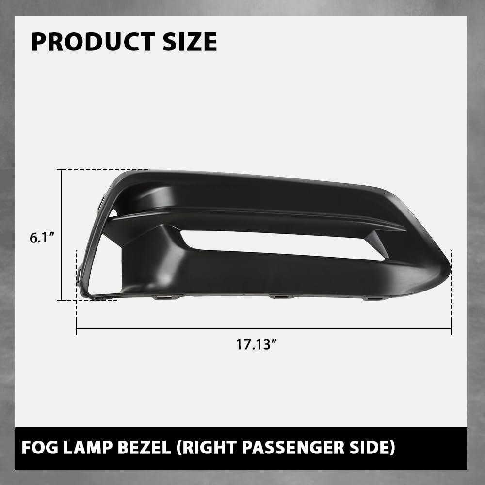 G-PLUS Front Bumper Fog Lamp Bezel Light Cover Passenger Side Compatible with Honda Accord Sedan 2018-2020 Black