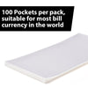 G-PLUS Clear Dollar Bill Holders for Collectors,100 Soft Ultra Thin Holders for Modern US Currency Protector Slab Holder Banknote Stamp Paper Souvenirs Storage