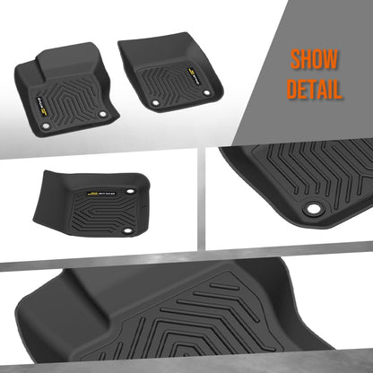 G-PLUS Floor Mats Compatible with Ford Focus 2012 2013 2014 2015 2016 2017 2018 Floor Liners TPE All Weather Custom Fit Floor Cargo Liners 1st & 2nd Row Black 3PCS