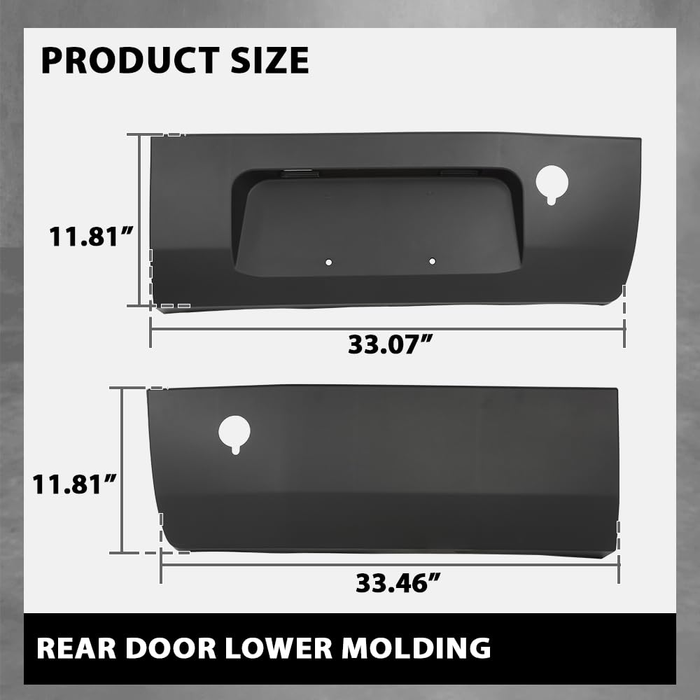 G-PLUS Left & Right Rear Door Lower Molding Compatible with Ford Transit Transit-150 Transit-250 Transit-350 2015-2019,Without Camera Hole CK4Z-99425B28-BB, KK3Z-99425B28-BC