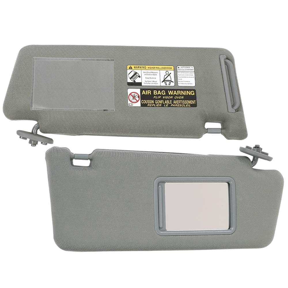 G-PLUS Gray Sun Visor with Mirror LH Driver & RH Passenger Side 1 Pair Compatible with Toyota Tacoma 2005-2015 74320-35C10-B0, 74310-35C10-B0, 74320-04181-B1, 74310-04181-B1