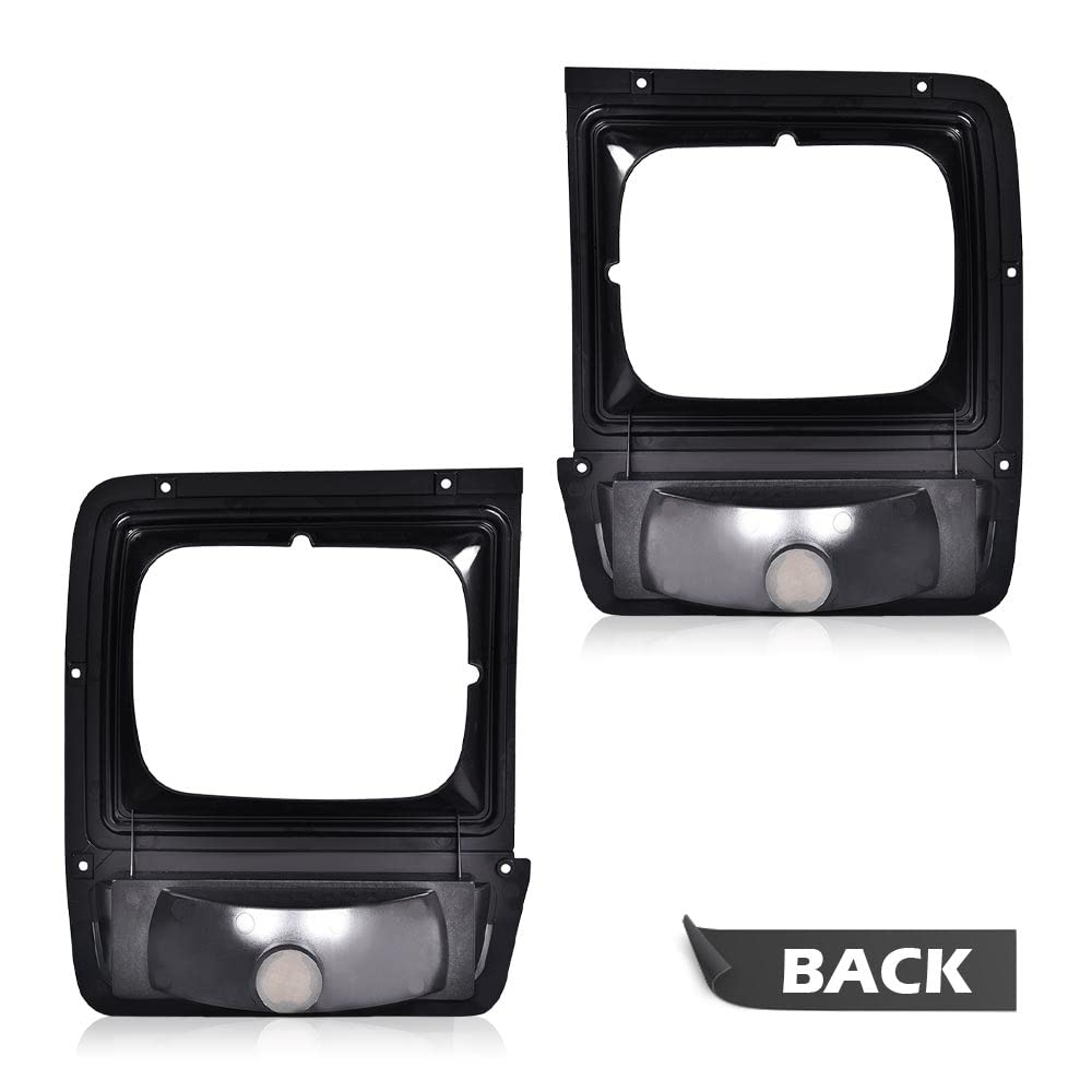 G-PLUS Headlights Headlamps Bezel Pair Set w/Corner Parking Light Compatible with Dodge Pickup Truck 1986-1990 4249810 CH2513122 4249811 CH2512122,faros delanteros