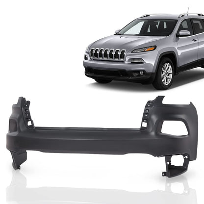 G-PLUS Front Upper Bumper Cover Compatible with Jeep Cherokee 2014 2015 2016 2017 2018, Not Fit Trailhawk Models, 5NJ52TZZAB CH1014112, Primered Black