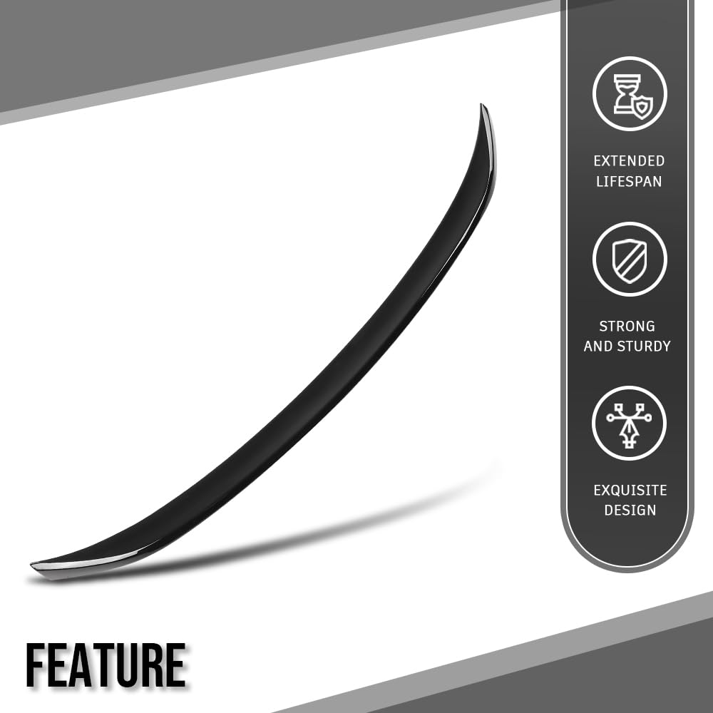 G-PLUS Rear Trunk Spoiler Wing Compatible with BMW 3 Series G20 G28 2019 2020 2021 2022 2023 2024 Rear Trunk Spoiler Lip Gloss Black