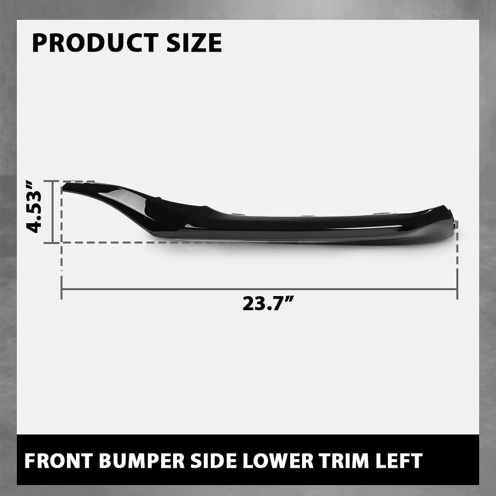 G-PLUS Front Bumper Side Lower Trim Left Matte Compatible with Toyota Camry XSE SE 2021-2023 5312406260