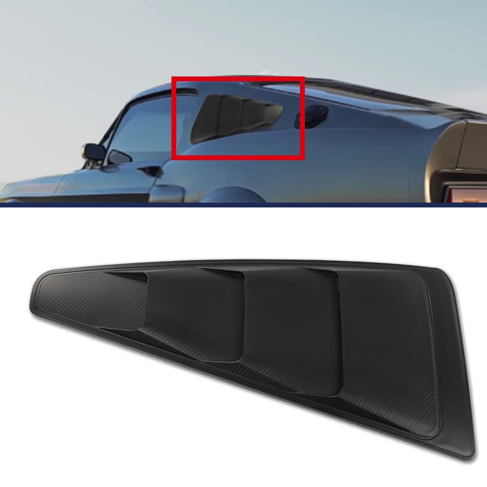 G-PLUS Side Window Louvers Board Left Right Carbon Style Compatible with 2005-2014 Mustang(NOT fit Convertible Models) ABS Plastic Black Side Window Louver Air Vent Scoop Shades Cover Blinds