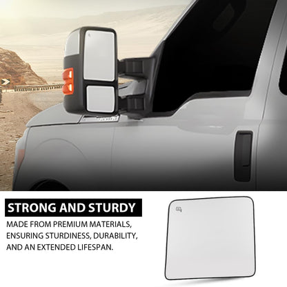 G-PLUS Mirror Glass Upper Heated Driver Left Compatible with Ford F150 Pickup Truck 2013-2014,Fit Ford F250 F350 F450 F550 Super Duty 2008-2016 FO1324150, 7C3Z17K707H