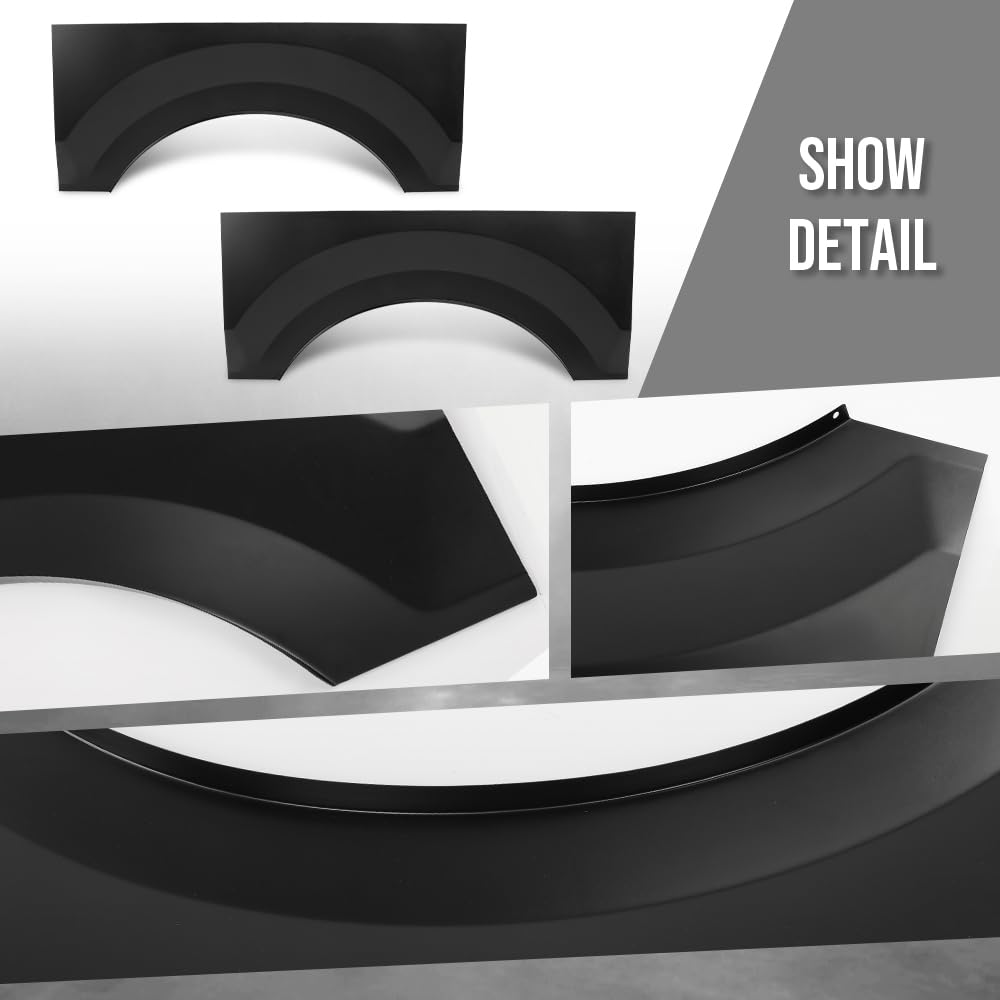 G-PLUS 2PCS Rear Upper Wheel Arch Repair Panels Pair Compatible with Ford F150 Truck 2004-2008, Fit Ford F150 Super Crew/Crew Cab/Regular Cab, Black