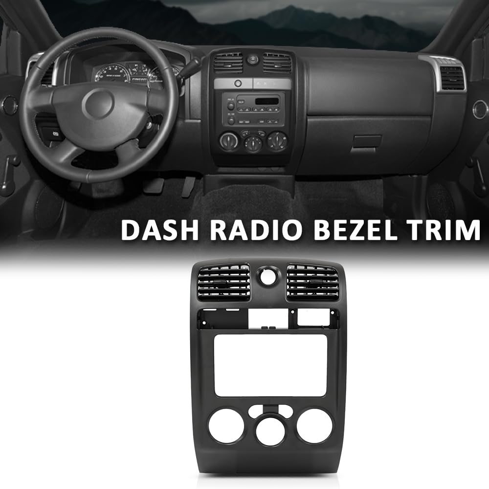 G-PLUS Radio Dash Bezel Trim Panel Compatible with Chevy Colorado GMC Canyon 2004-2012 Black