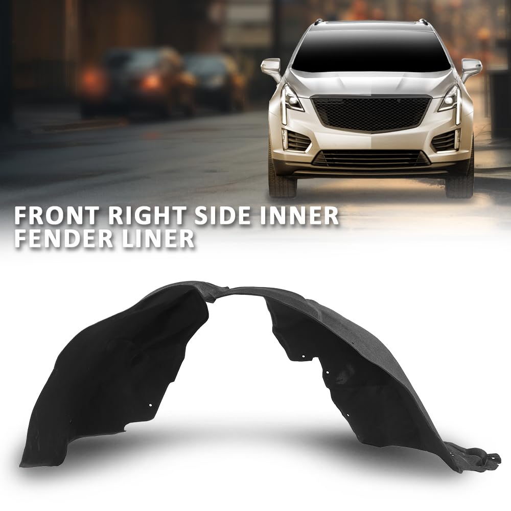 G-PLUS Fender Liner Inner Front Right Compatible with Cadillac XT5 2017-2023 GM1249276 23395492, 84088100, 84182806 Black