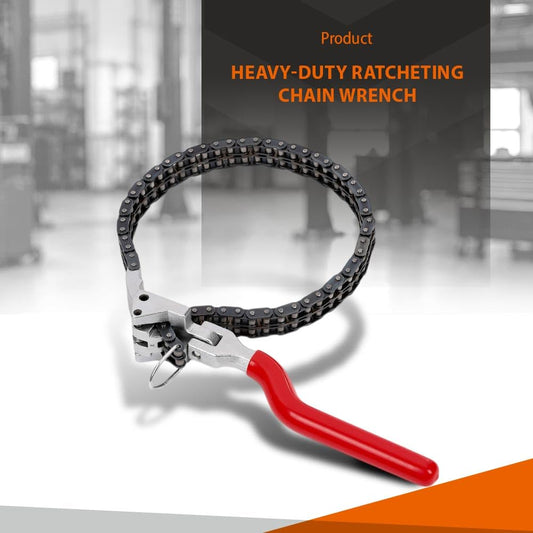 G-PLUS Heavy-Duty Ratcheting Chain Wrench Fit Oil Filter Change Pipe Fittings 60-160mm Black