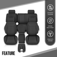 G-PLUS Seat Cover Full Set for Chevy Silverado LT Double Cab 2014-2018 Black Product Image