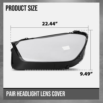G-PLUS Headlight Lens Cover Compatible with Benz GLE W167 2020-2023 Left & Right Front Headlamp Lens Cover Clear
