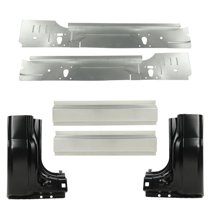 G-PLUS Rocker Panel Inner & Cab Kit Compatible with Ford F250 F350 F450 Super Duty 2 Door Regular Cab 1999-2016/Fit for Regular Cabs Only/Not Fit Extended Cabs or Crew Cabs 6 PCS, Black