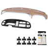 G-PLUS Dash Bezel + Dashboard Cover Set w/Clips Compatible with 1998-2002 Dodge Ram 1500 2500 3500 Beige