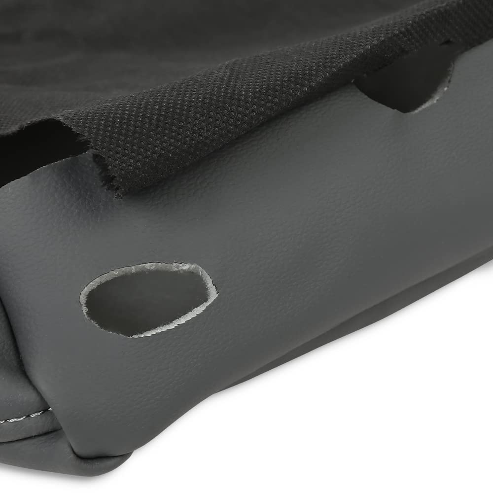 G-PLUS Leather Center Console Lid Armrest Jump Seat Cover Gray Compatible with 2013-2018 Dodge Ram