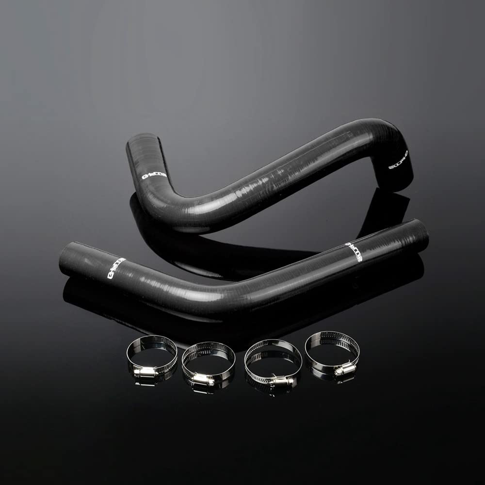 G-PLUS Silicone Radiator Coolant Hose Clamps kit Compatible With 1960-1962 Chevy C/K Truck Pickup C10 2PCS Black