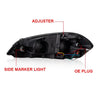 G-PLUS LED DRL Headlights Assembly, Fit 2006-2007 Chevy Monte Carlo/2006-2013 Chevy Impala/2014-2016 Chevy Impala Limited Bumper Headlamps, Clear Lens Black Housing Amber Reflector,faros delanteros