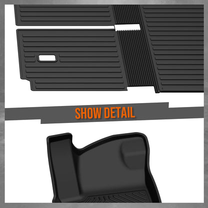 G-PLUS TPE Floor Mats Fit VW Atlas 7 Passenger 2018-2026 1st & 2nd & 3rd Row & Cargo Mat Truck Accessories Cargo Liners All Weather Protection 5PCS Black Alfombras para Carro