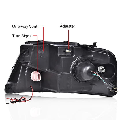 G-PLUS LED DRL Headlights Fit Ford F150 2004-2008,Fit Lincoln Mark Lt 2006-2008(NOT Fit 04 F150 Heritage/Flareside Beds), Headlamps Assembly,Smoky Lens Chrome Housing Clear Reflector