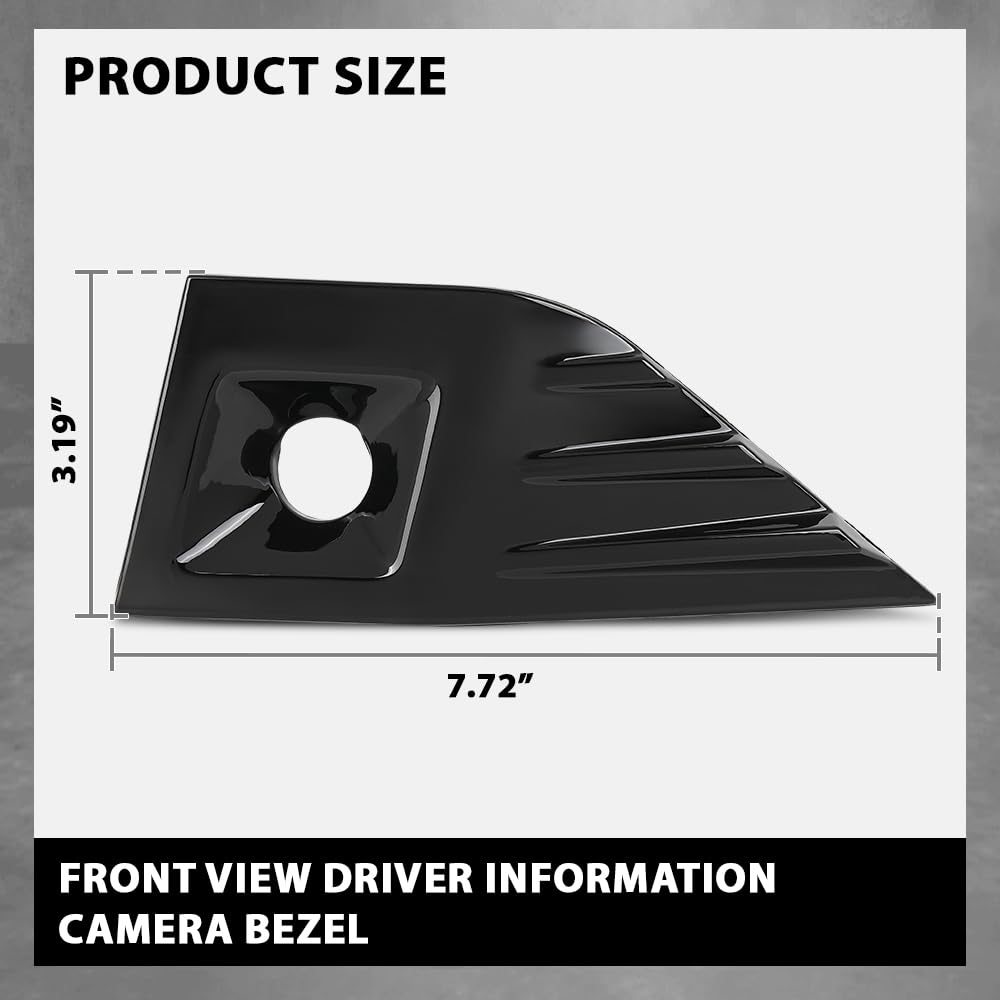 G-PLUS Front View Driver Information Camera Bezel Compatible with Cadillac Escalade ESV 2021-2022 84514356 Glossy Black