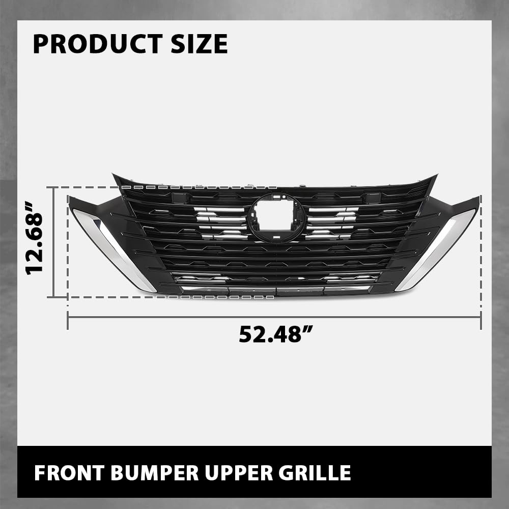 G-PLUS Front Bumper Upper Grille Compatible with Nissan Sentra S SV 2024-2025 62310-6LY0A, 623106LY0A