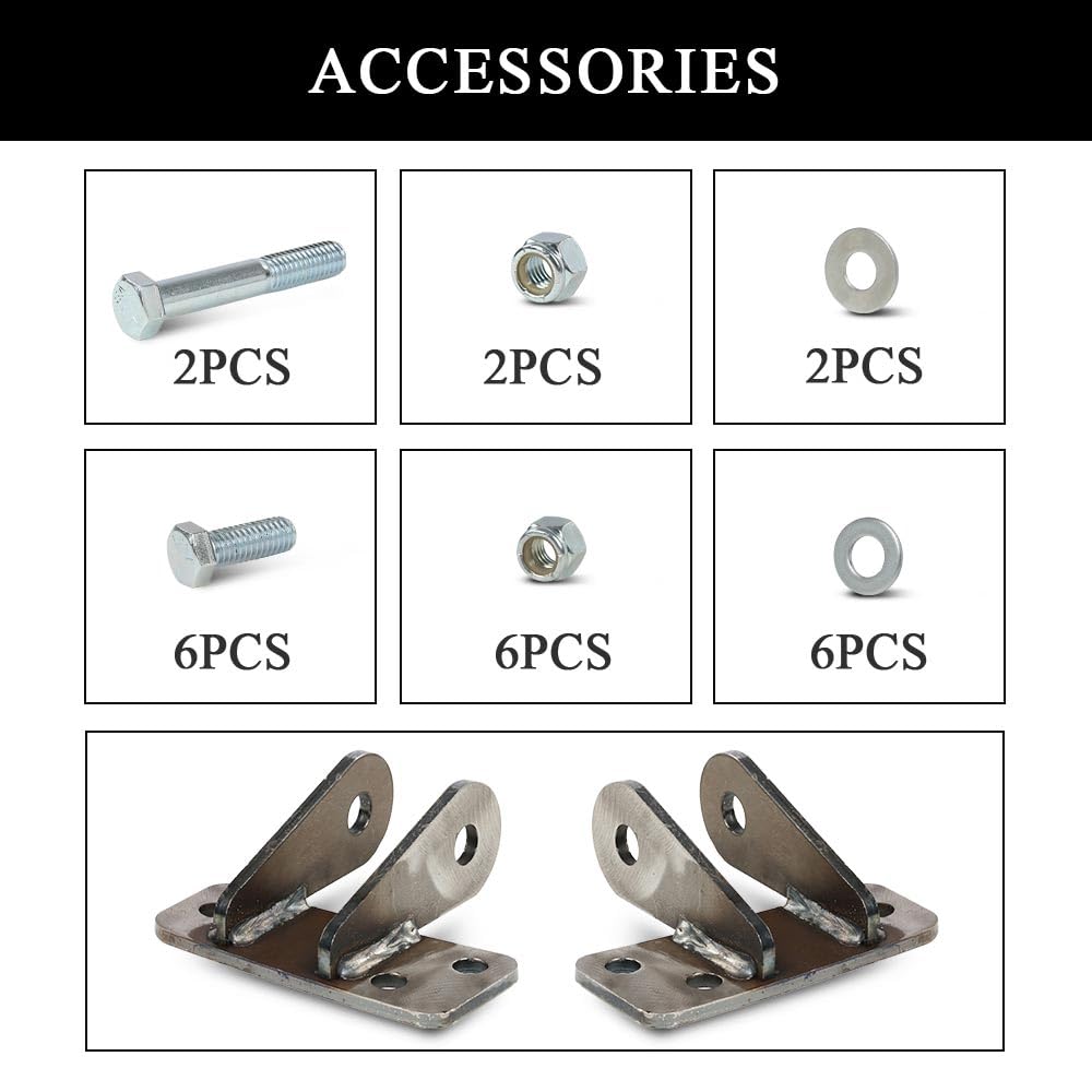 G-PLUS Front Shock Relocation/Extender Kit for Lowered Truck Compatible with Chevy C10 / C20 1963-1987