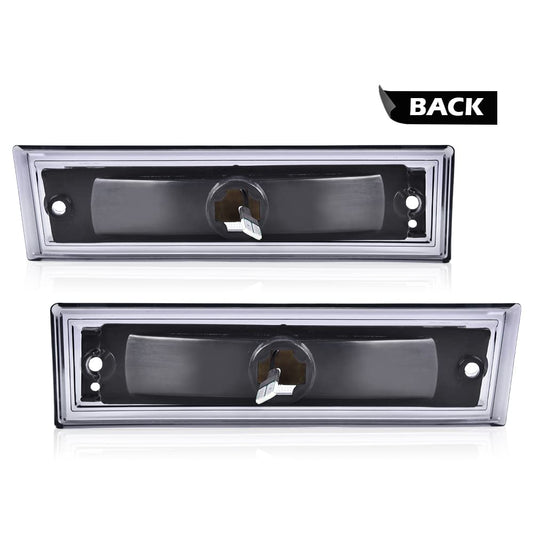 G-PLUS Smoke Lens Amber LED Front Side Marker Light Compatible with 81-91 Chevy C10 C20 C30 GMC GM2550115, GM2551107