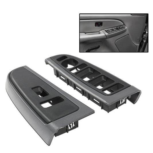 G-PLUS Window Switch Bezel Cover Compatible with Chevy Silverado/GMC Sierra 2003-2007,Fit Chevy Avalanche/Chevy Tahoe/GMC Yukon XL 2004-2006,Fit Chevy Suburban 2004-2007 89045128 89045121 Dark Gray