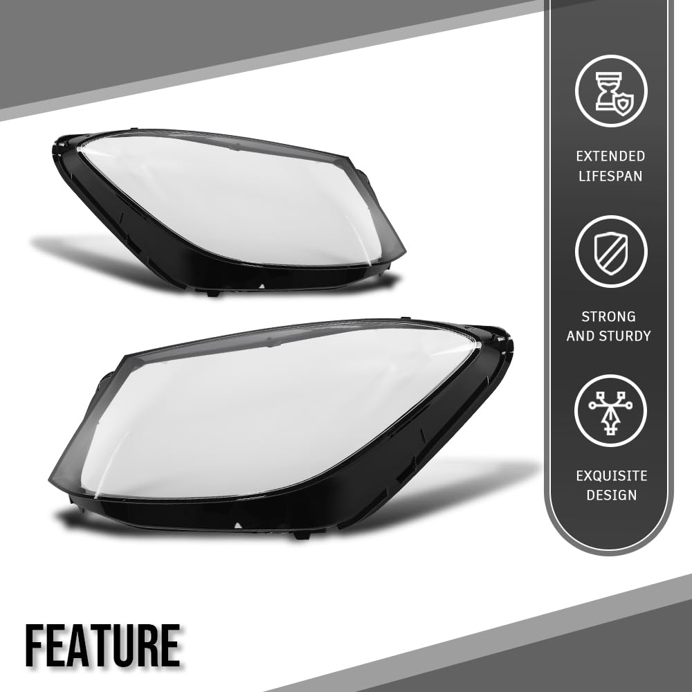 G-PLUS Headlight Lens Cover Compatible with Benz W222 S-Class 2018 2019 2020 Left & Right Front Headlamp Lens Cover Clear