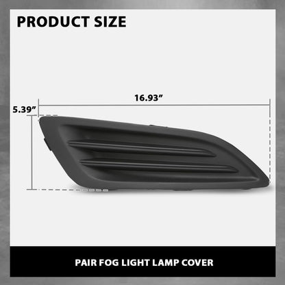 G-PLUS Pair Front Bumper Fog Light Lamp Cover, Compatible with Ford Fiesta 2014-2019, LH Driver & RH Passenger Side 2PCS, D2BZ15266AA, D2BZ15266BA