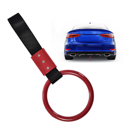 G-PLUS JDM Tsurikawa Ring Round Subway Train Bus Car Handle Hand Straps Drift Charm, Rear Bumper Warning Ring (Red)