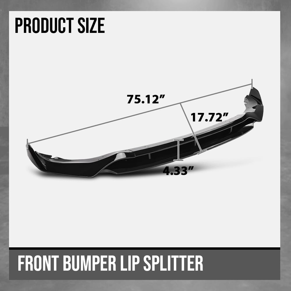 G-PLUS Front Bumper Lip Splitter Spoiler Compatible with BMW X5 Model 2019-2023 with M Sport Package Only, Not Fit X5M or Model Without M Sport Package Front Bumper Lip Splitter Glossy Black