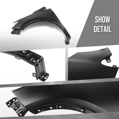 G-PLUS Fender Front Driver Side Compatible with Buick Encore (submodel: Base, Convenience, Leather, Premium) 2013-2016 without Turn Signal Light Hole 95031571, GM1240382 Black